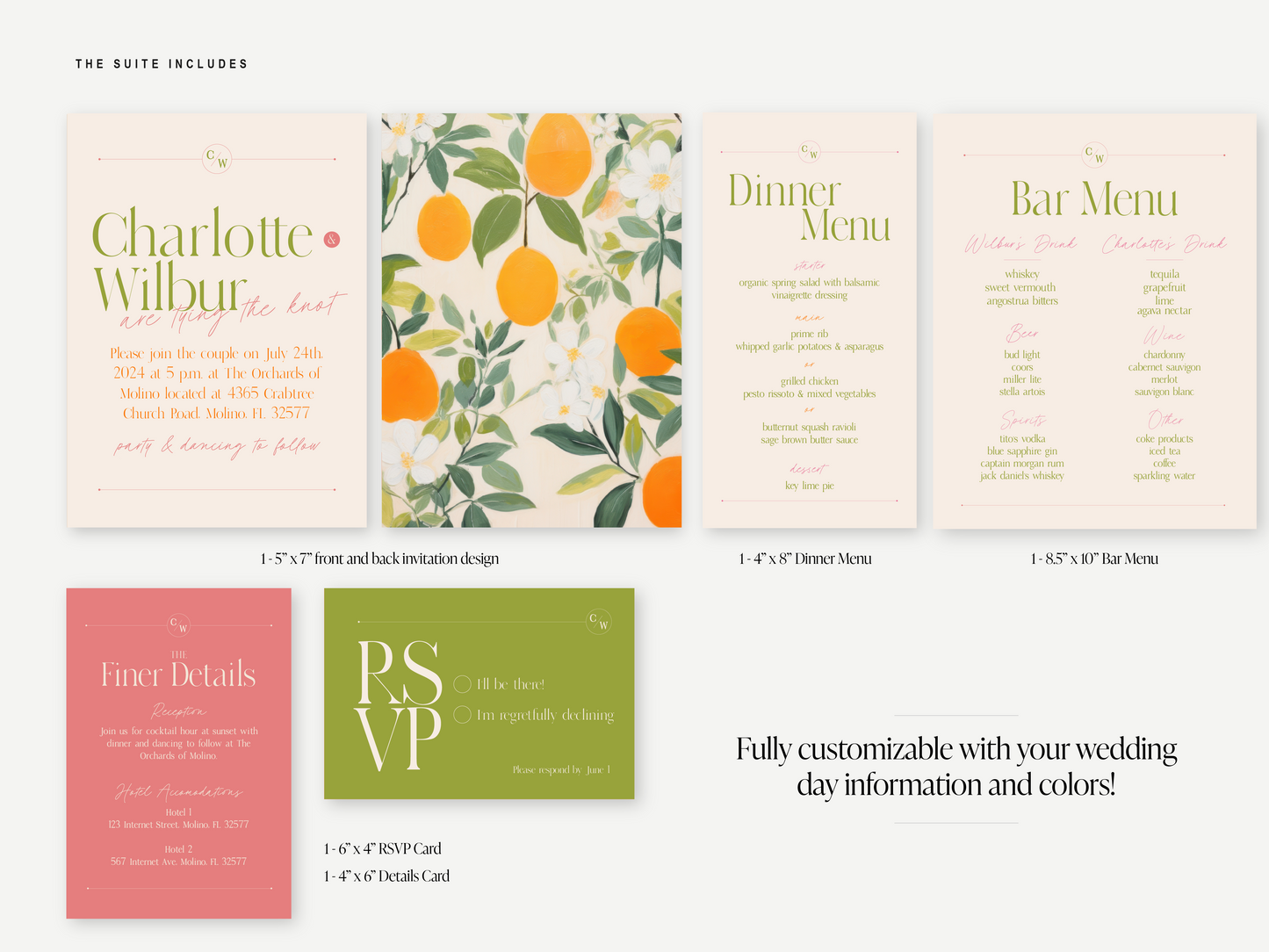 The Charlotte Collection | Playful Wedding Invite Design | Cute Wedding Invitations