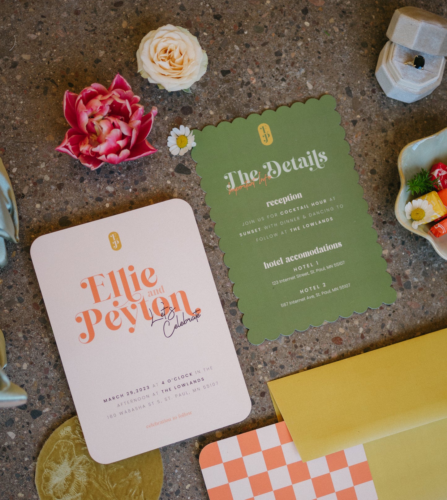 The Ellie Collection | Retro Wedding Invites | Fun Wedding Invitations
